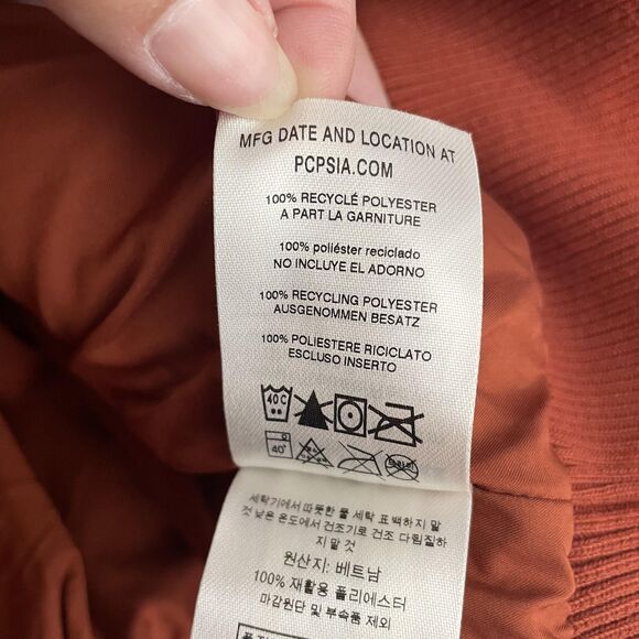 Patagonia Vest Womens Small Orange Dusty Mesa Fleece Full Zip High Pile Pockets - Picture 9 of 10